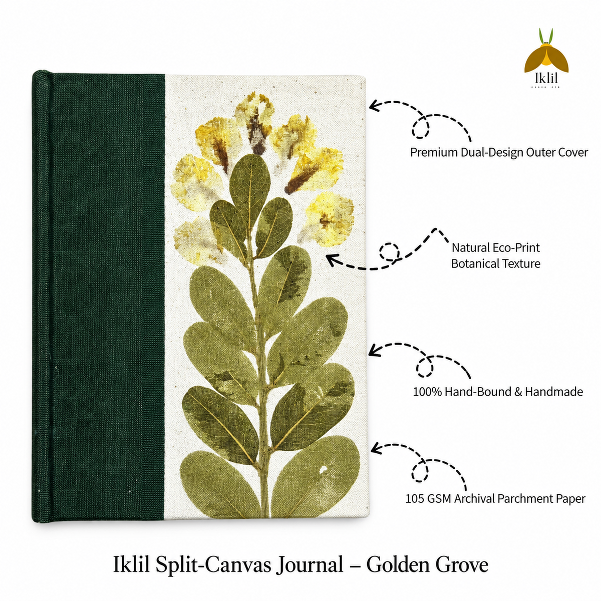 Iklil Split-Canvas Journal – Golden Grove