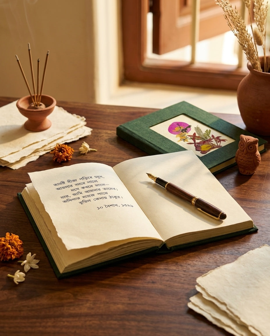 Iklil Pressed Petal Journal – Sage Green