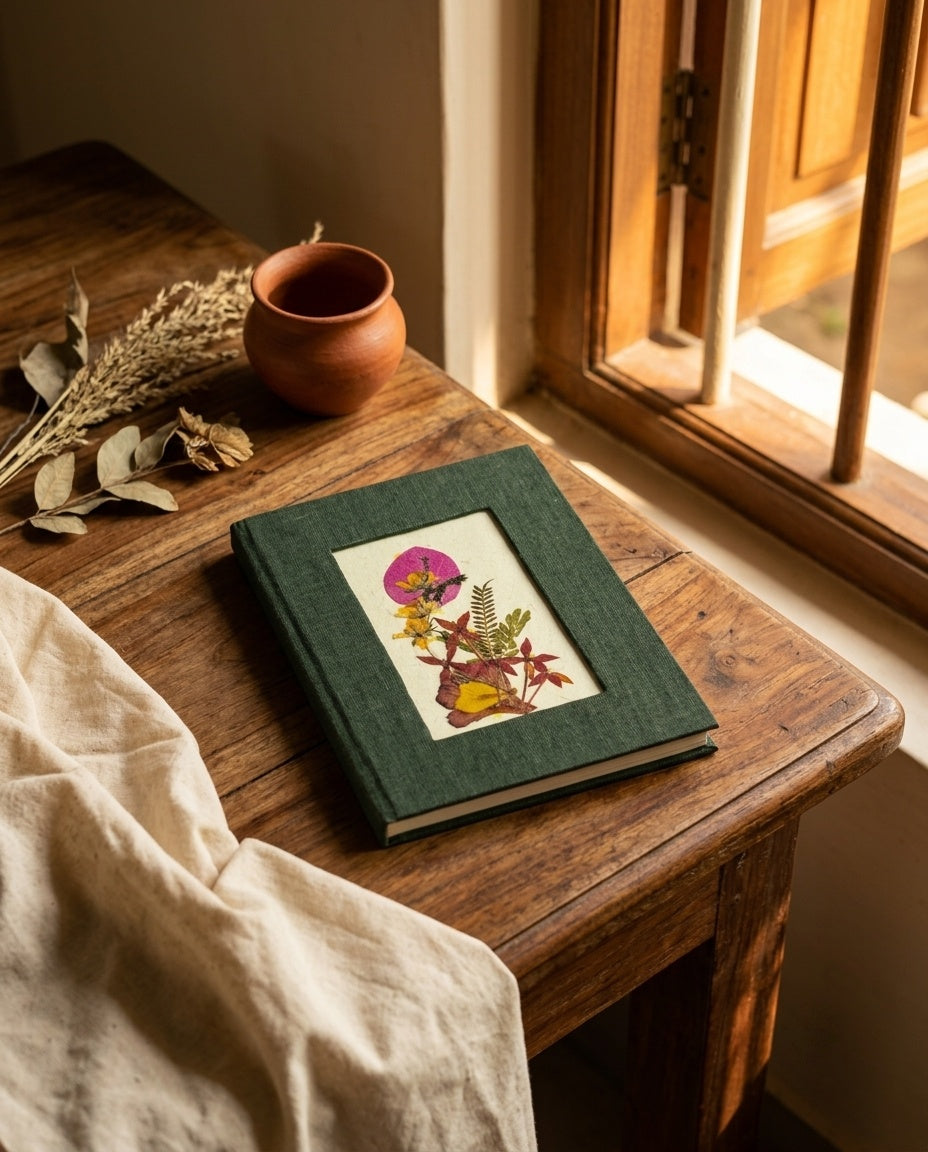 Iklil Pressed Petal Journal – Sage Green